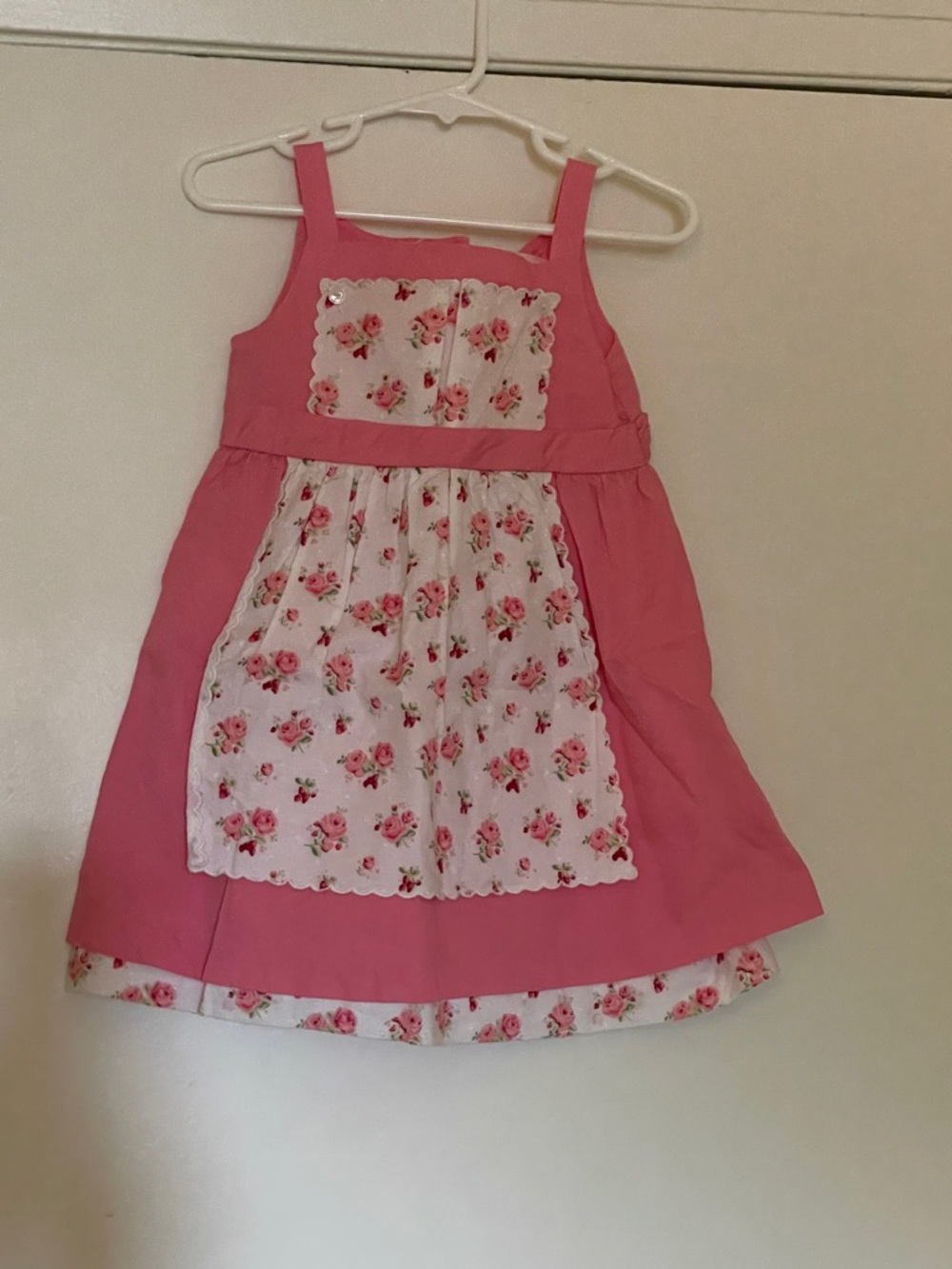 Janie and Jack Pink Floral Apron Dress